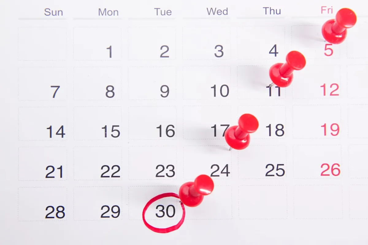 calendar counting business days for deadline